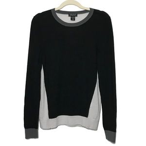 Lord & Taylor Merino Wool Black and Gray Sweater